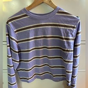 Wild Fable striped crew neck cropped shirt